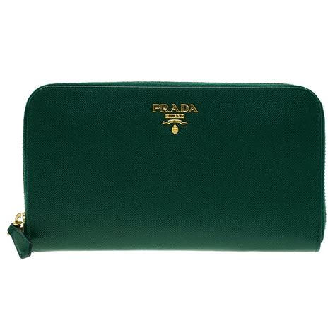 dark green prada wallet|prada card holder with zipper.